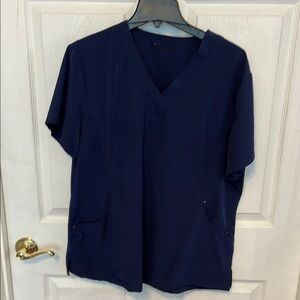Boxy Blue Short Scrub top with Relaxed Fit